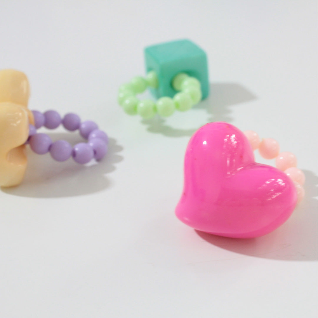 K-Pop Love Chunky Rings Set