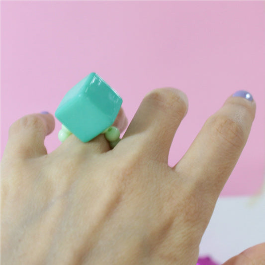 Memphis Little Cube Chunky Ring