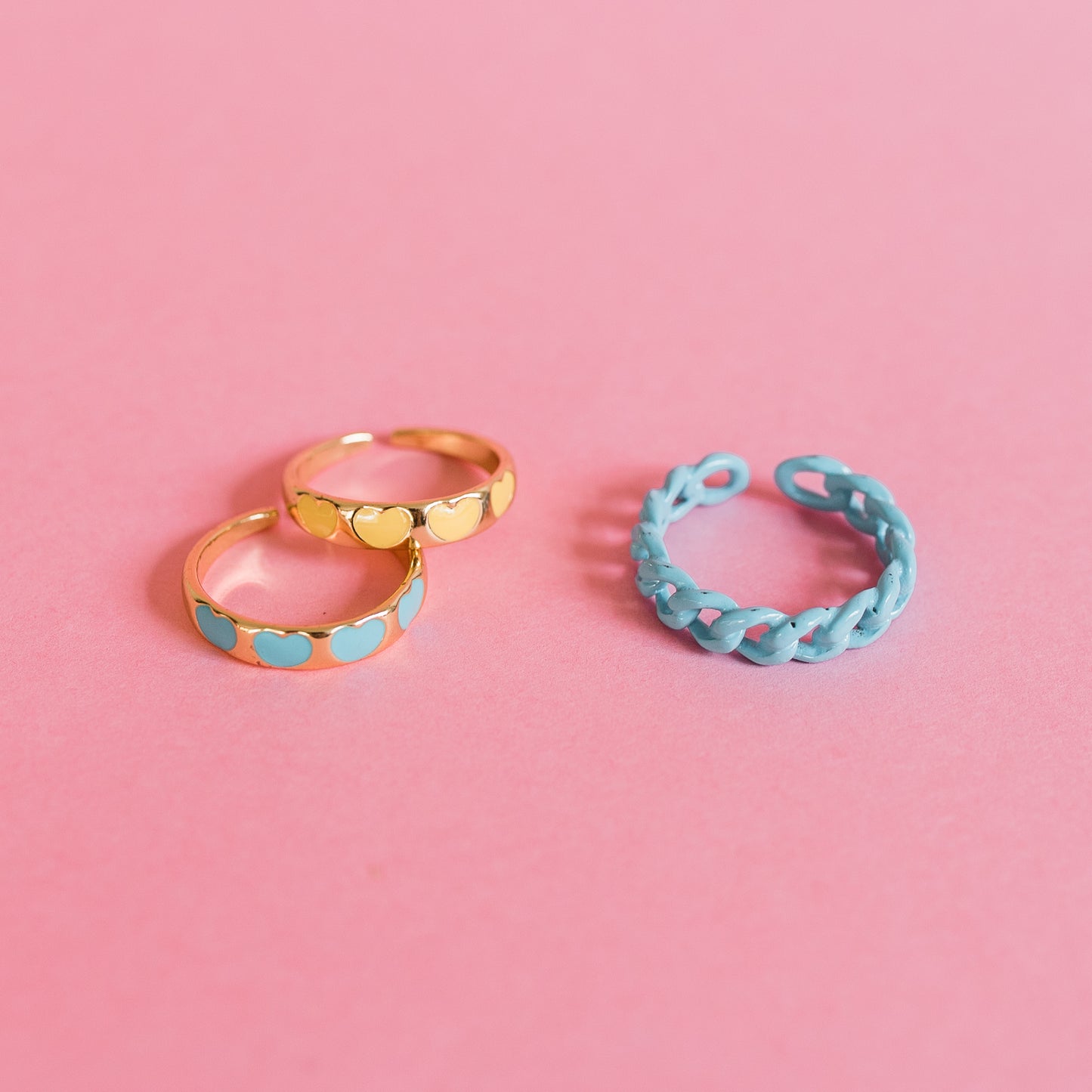 Midi Heart Rings Set